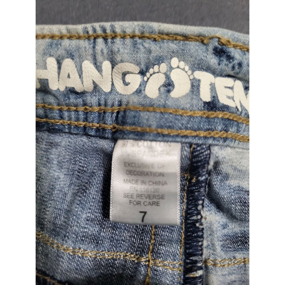 Hang Ten Juniors SZ 7 Y2K Acid Wash Bleach Dye Style Skinny Jeans - Picture 9 of 9